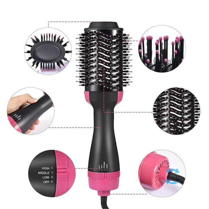 ™ 4-in-1  Blow Hair Dryer - Volumizer Brush, Straightening & Curl