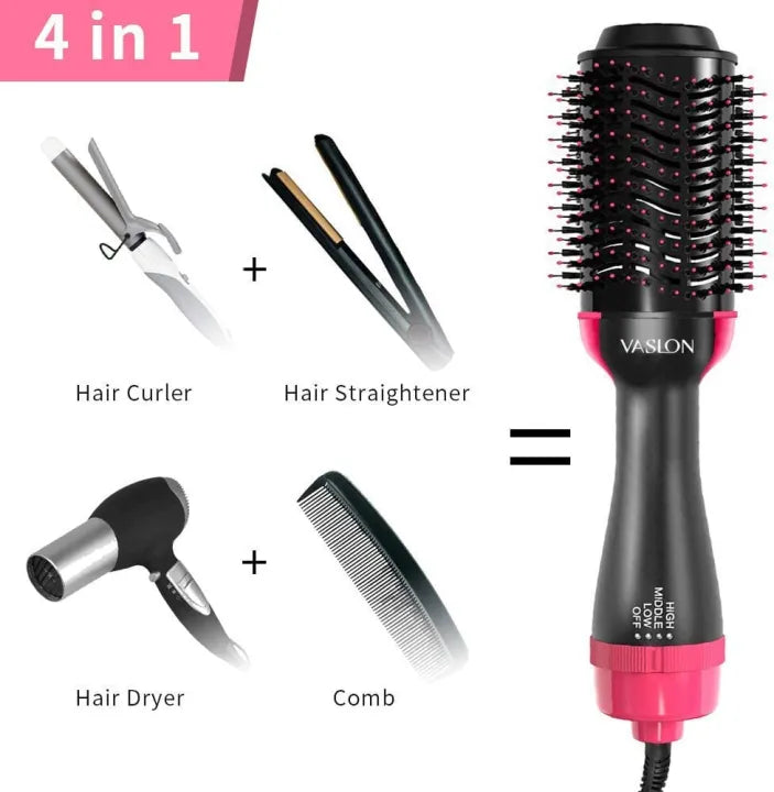 ™ 4-in-1  Blow Hair Dryer - Volumizer Brush, Straightening & Curl